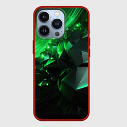 Чехол для iPhone 13 Pro Абстрактное видение зелени, цвет: 3D-красный