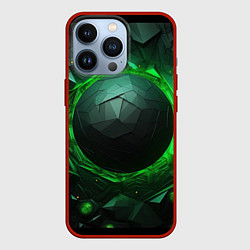 Чехол для iPhone 13 Pro Абстрактная гармония зеленого, цвет: 3D-красный