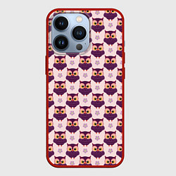 Чехол для iPhone 13 Pro Сова и цветок, цвет: 3D-красный