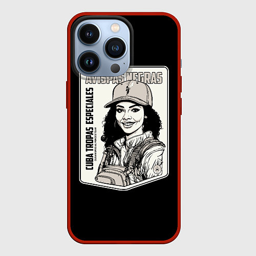 Чехол iPhone 13 Pro Avispas Negras - Кубинский спецназ / 3D-Красный – фото 1