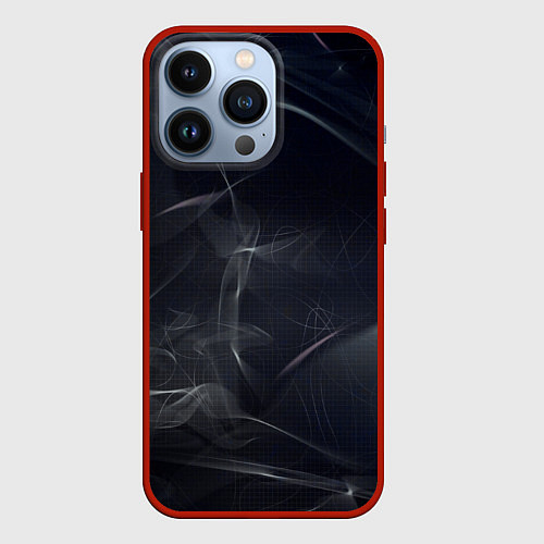 Чехол iPhone 13 Pro Серый дым и тьма / 3D-Красный – фото 1