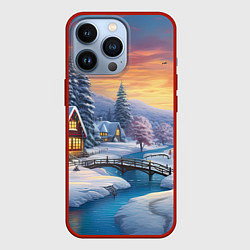 Чехол для iPhone 13 Pro Сказочное сияние праздника, цвет: 3D-красный