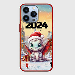 Чехол для iPhone 13 Pro Дракон новогодней ночи 2024, цвет: 3D-красный