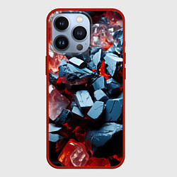 Чехол для iPhone 13 Pro Янтарные камни асбтракция, цвет: 3D-красный