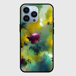 Чехол для iPhone 13 Pro Абстрактные розы в пятнах краски, цвет: 3D-черный