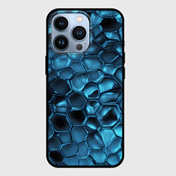 Чехол для iPhone 13 Pro Синее стекло, цвет: 3D-черный