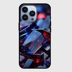 Чехол для iPhone 13 Pro Острые грани прозрачности, цвет: 3D-черный