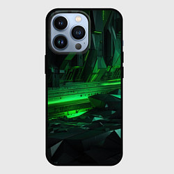 Чехол для iPhone 13 Pro Глубина зеленого абстракта, цвет: 3D-черный