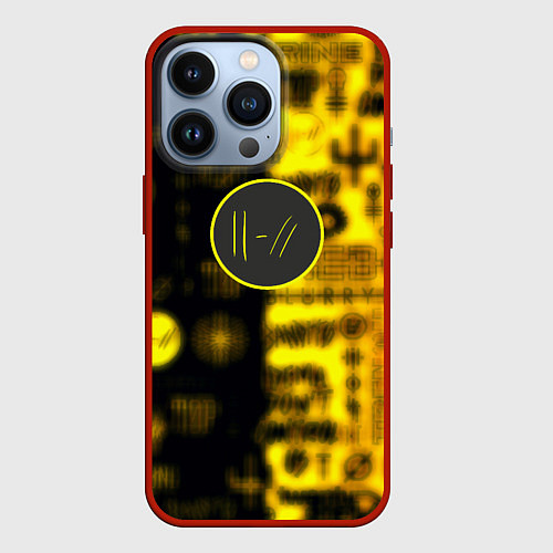 Чехол iPhone 13 Pro Twenty one pilots yellow music / 3D-Красный – фото 1