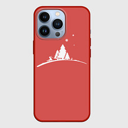 Чехол для iPhone 13 Pro Minimalistic Christmas, цвет: 3D-красный