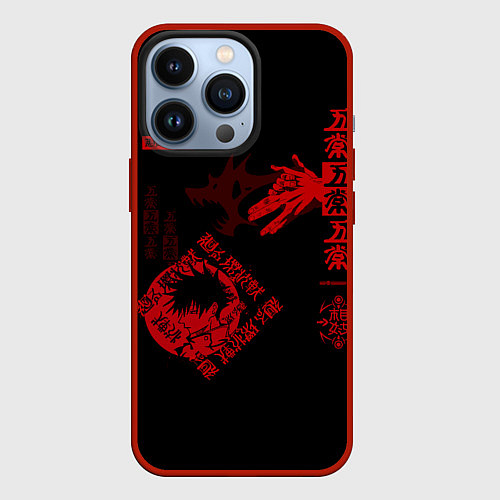 Чехол iPhone 13 Pro Фушигура Мегуми jujutsu kaisen / 3D-Красный – фото 1