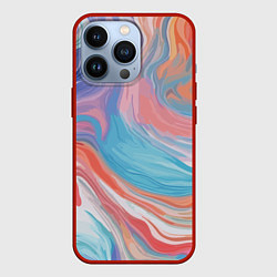 Чехол для iPhone 13 Pro Цветной вихрь, цвет: 3D-красный