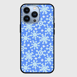 Чехол для iPhone 13 Pro Мультяшные снежинки, цвет: 3D-черный