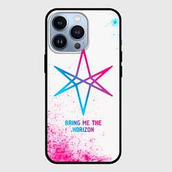 Чехол для iPhone 13 Pro Bring Me the Horizon neon gradient style, цвет: 3D-черный