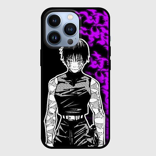 Чехол iPhone 13 Pro Маки Зенин и фиолетовый огонь - Магическая битва / 3D-Черный – фото 1