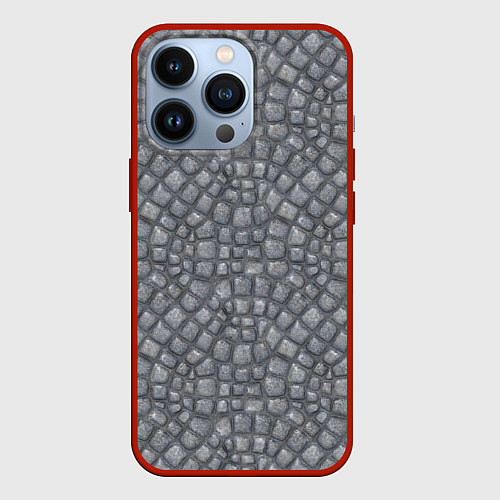 Чехол iPhone 13 Pro Мостовая текстура / 3D-Красный – фото 1