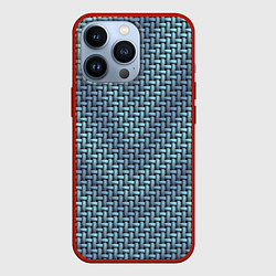 Чехол для iPhone 13 Pro Текстура саржевого переплетения, цвет: 3D-красный