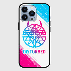 Чехол для iPhone 13 Pro Disturbed neon gradient style, цвет: 3D-черный