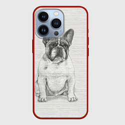 Чехол для iPhone 13 Pro Французский бульдог грустинка, цвет: 3D-красный