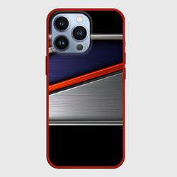 Чехол для iPhone 13 Pro Blue black red, цвет: 3D-красный