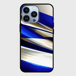 Чехол для iPhone 13 Pro Blue white abstract, цвет: 3D-черный