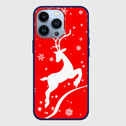 Чехол для iPhone 13 Pro Christmas deer, цвет: 3D-тёмно-синий