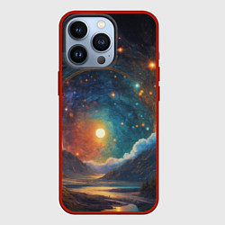 Чехол для iPhone 13 Pro Абстрактный фантастический пейзаж, цвет: 3D-красный
