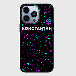 Чехол для iPhone 13 Pro Константин и неоновый герб России посередине, цвет: 3D-черный