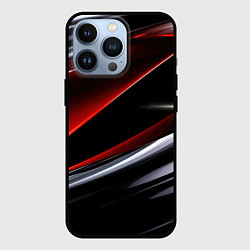 Чехол для iPhone 13 Pro Темные красные полосы, цвет: 3D-черный