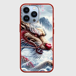 Чехол для iPhone 13 Pro Свирепый японский дракон - искусство, цвет: 3D-красный