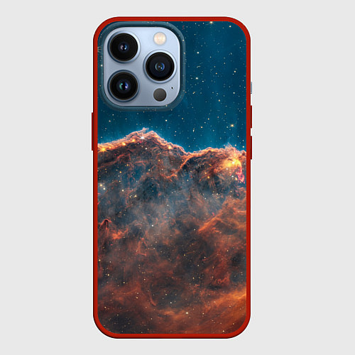 Чехол iPhone 13 Pro Туманность Киля наблюдаемая телескопом Уэбба / 3D-Красный – фото 1