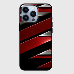 Чехол для iPhone 13 Pro Красная металическая абстракция, цвет: 3D-черный