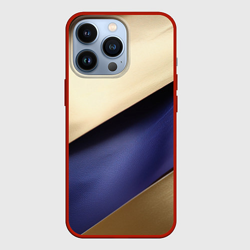 Чехол iPhone 13 Pro Фиолетовая вставка на золотом фоне / 3D-Красный – фото 1