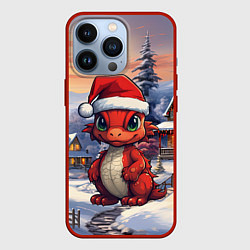 Чехол для iPhone 13 Pro Дракоша 2024 новогодний символ года, цвет: 3D-красный
