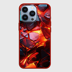 Чехол для iPhone 13 Pro Абстрактные камни из плит, цвет: 3D-красный