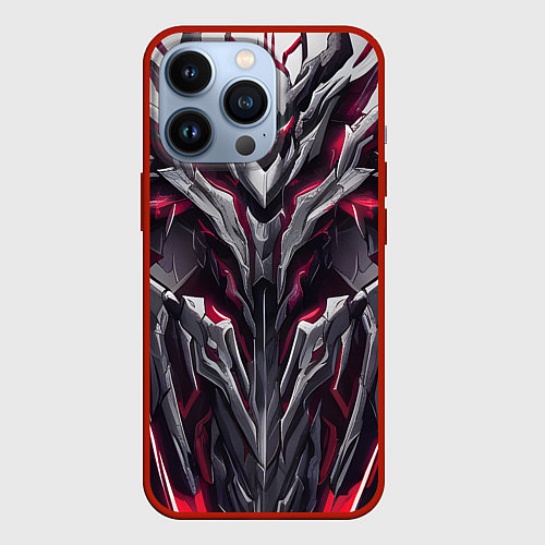 Чехол iPhone 13 Pro Адская киберпанк броня красная / 3D-Красный – фото 1
