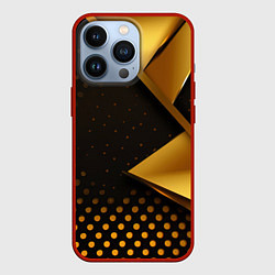 Чехол для iPhone 13 Pro Золотистая текстура абстракт, цвет: 3D-красный