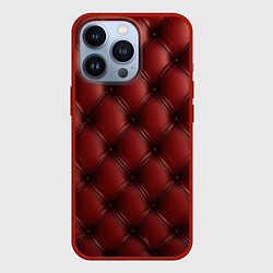 Чехол для iPhone 13 Pro Бордовая кожаная текстура, цвет: 3D-красный