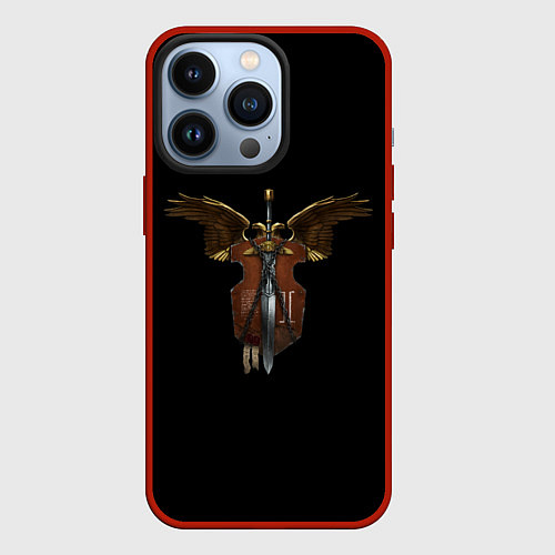 Чехол iPhone 13 Pro Вархаммер - щит и меч / 3D-Красный – фото 1