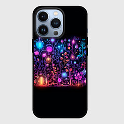 Чехол для iPhone 13 Pro Неоновый сад, цвет: 3D-черный