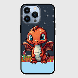 Чехол iPhone 13 Pro Рыжий новогодний дракон