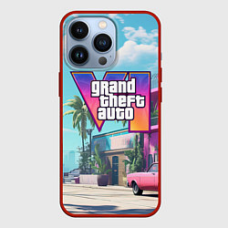 Чехол для iPhone 13 Pro GTA 6 Vice city, цвет: 3D-красный