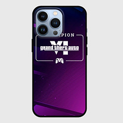 Чехол для iPhone 13 Pro GTA6 gaming champion: рамка с лого и джойстиком на, цвет: 3D-черный