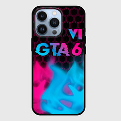 Чехол iPhone 13 Pro GTA 6 - neon gradient посередине