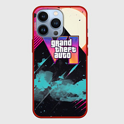 Чехол для iPhone 13 Pro GTA 6 logo retro, цвет: 3D-красный