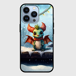 Чехол для iPhone 13 Pro Дракон новогодний маленький, цвет: 3D-черный