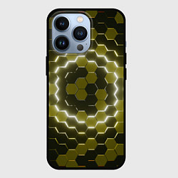 Чехол для iPhone 13 Pro Гексагональная броня, цвет: 3D-черный
