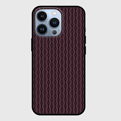 Чехол для iPhone 13 Pro Чёрный узор на тёмно-красном, цвет: 3D-черный