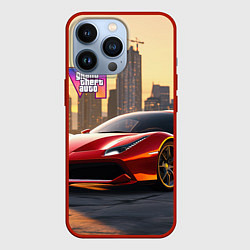 Чехол для iPhone 13 Pro GTA 6 Vice city, цвет: 3D-красный