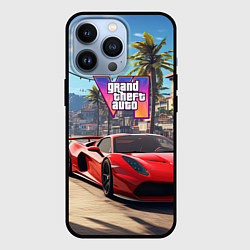 Чехол для iPhone 13 Pro GTA 6 red auto, цвет: 3D-черный